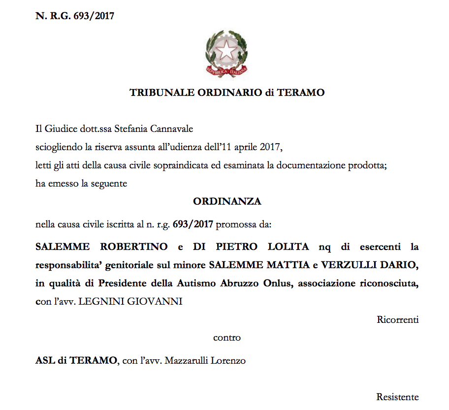 Azioni Legali Archivi Associazione Autismo Abruzzo Onlus